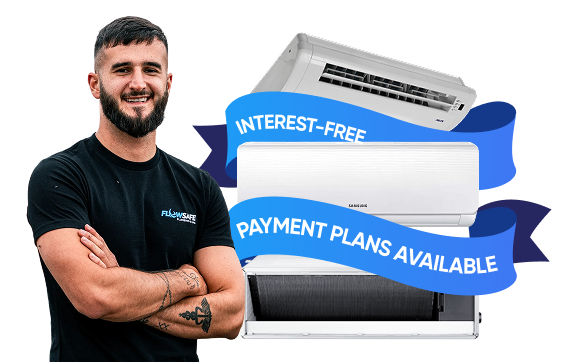 Technician with air conditioning units - interest-free payment plans